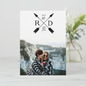 Moderne Arrow | SAVE THE DATE | Hochzeit von Fotos (Stehend Vorderseite)
