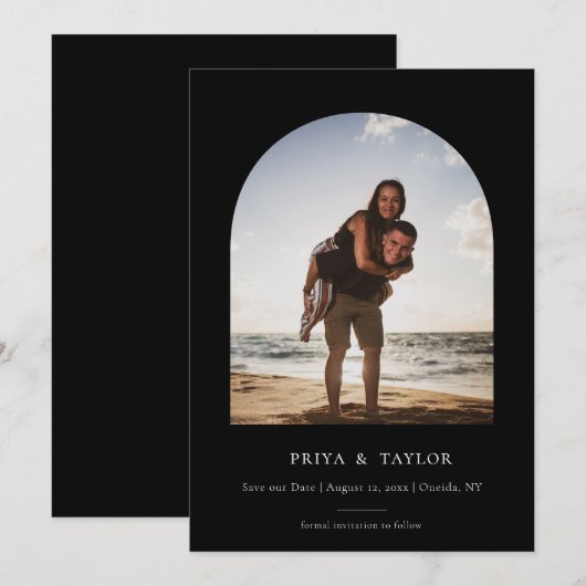 Moderne Arschrahmen Save the Date Fotokarte (Vorne/Hinten)