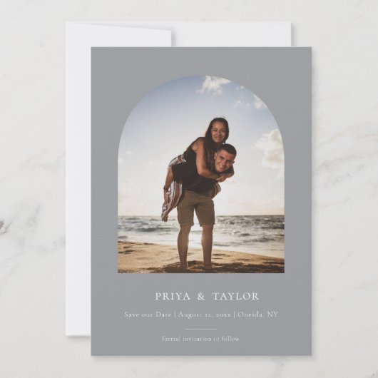 Moderne Arschrahmen Save the Date Fotokarte (Vorderseite)