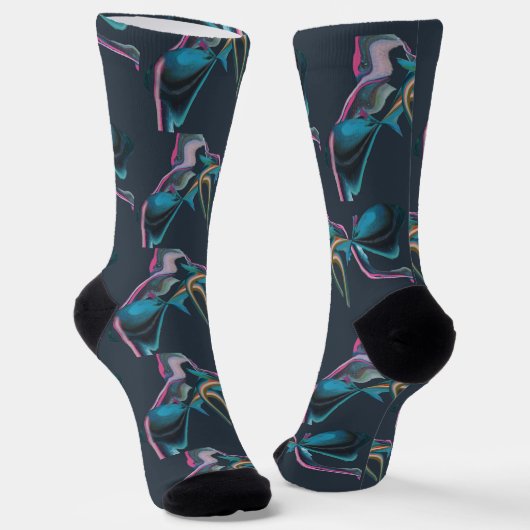 Moderne Art Abstract Design Mixed Media Socken (Gewinkelt)