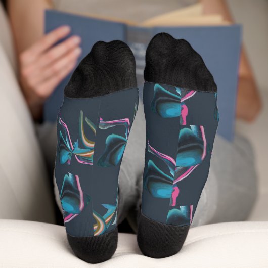 Moderne Art Abstract Design Mixed Media Socken (Unterseite)