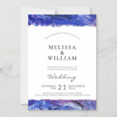Moderne Art Blue Wedding Magneteinladung (Vorderseite)
