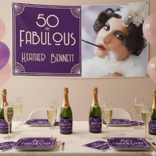 Moderne Art Deco 50 und Fantastischer Geburtstag Banner
