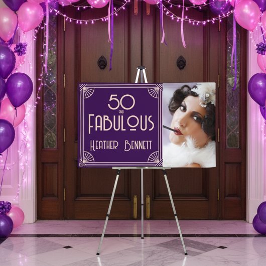 Moderne Art Deco 50 und Fantastischer Geburtstag Poster