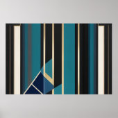 Moderne Art Deco abstrakte vertikale Linien Poster (Vorne)