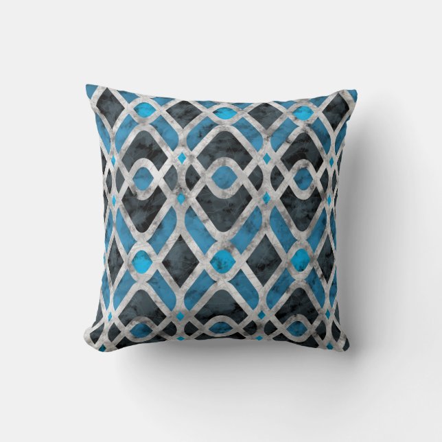 Moderne Art Deco Batik Kissen (Vorderseite)