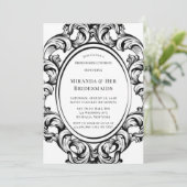 Moderne Art Deco Black Foliage Bridesmaids Luncheo Einladung (Stehend Vorderseite)