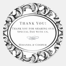 Moderne Art Deco Black Foliage Hochzeit Vielen Dan