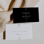 Moderne Art Deco Black Wedding Platzkarte