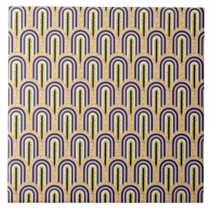 Moderne Art Deco Bögen Muster Gold Glitter Fliese