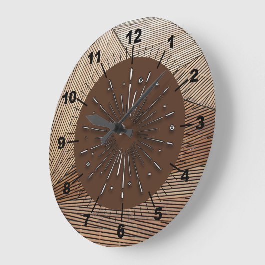 Moderne Art Deco Brown Shades Acrylmauer Uhr (Winkel)