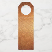 Moderne Art Deco Gatsby Gold Glitzer Hochzeit Flaschenanhänger (Rückseite)