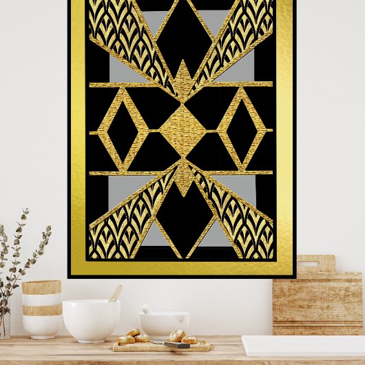 Moderne Art Deco Geometrie Poster (Küche)
