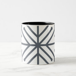 Moderne Art Deco geometrische Tech-Schaltkreis-Mus Zweifarbige Tasse