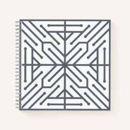 Moderne Art Deco geometrische Tech-Schaltkreismust Notizblock