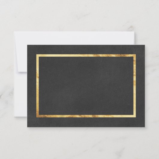 Moderne Art Deco Gold & Black RSVP Karten (Rückseite)