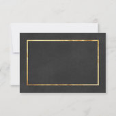 Moderne Art Deco Gold & Black RSVP Karten (Rückseite)