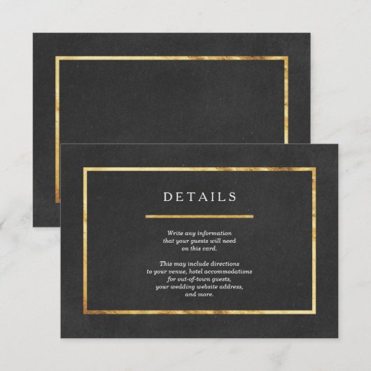 Moderne Art Deco Gold & Black Wedding Karten (Vorne/Hinten)