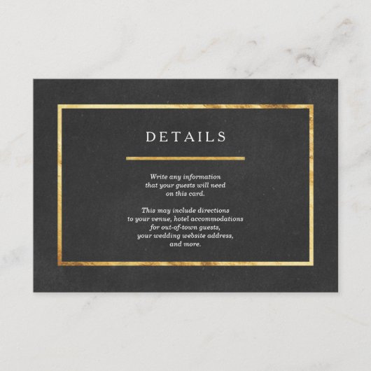 Moderne Art Deco Gold & Black Wedding Karten (Vorderseite)