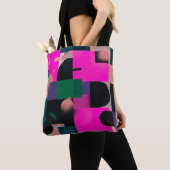 Moderne Art Deco Grün Blumenmuster Tasche (Von Nahem)