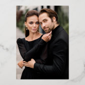 Moderne Art Déco Hochzeit Elfenbeinküste und Rose Folieneinladung (Rückseite)