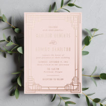 Moderne Art Deco-Hochzeit in Rosa und Roségold