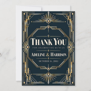 Moderne Art Deco Mitternacht Schwarz Binder Hochze Einladung