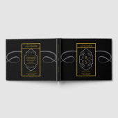 Moderne Art Deco Monogramm-Hochzeit Gästebuch (Voll)
