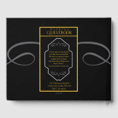 Moderne Art Deco Monogramm-Hochzeit Gästebuch (Rückseite)