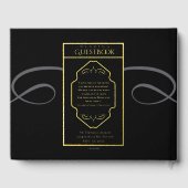 Moderne Art Deco Monogramm-Hochzeit Gästebuch (Rückseite)