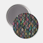 Moderne Art Deco Multifarben Magnet (Vorderseite/Rückseite)