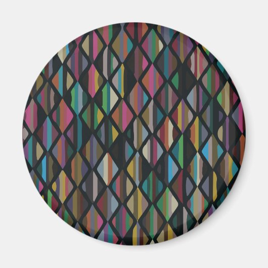 Moderne Art Deco Multifarben Magnet (Vorne)
