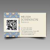 Moderne Art Deco Muster QR Code Visitenkarte