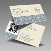 Moderne Art Deco Muster QR Code Visitenkarte