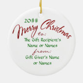 Moderne Art Deco Poinsettia - Runde (Personalisier Keramikornament (Hinten)