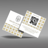 Moderne Art Deco Quadrat QR Code Visitenkarte