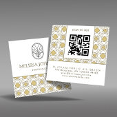 Moderne Art Deco Quadrat QR Code Visitenkarte