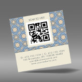 Moderne Art Deco Quadrat QR Code Visitenkarte