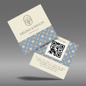 Moderne Art Deco Quadrat QR Code Visitenkarte