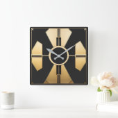 Moderne Art Deco Quadratische Wanduhr (Zuhause)