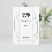 Moderne Art Deco Response Card RSVP Karte (Stehend Vorderseite)