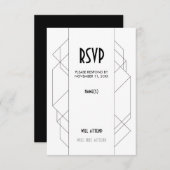 Moderne Art Deco Response Card RSVP Karte (Vorne/Hinten)