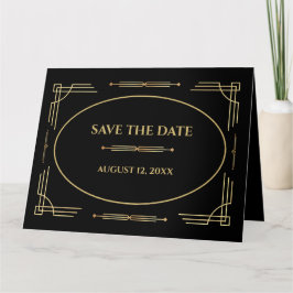 Moderne Art Deco Save the Date Einladung