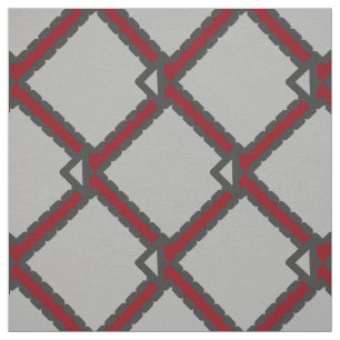 Moderne Art Deco Schwarz, Grau und Rot Stoffe
