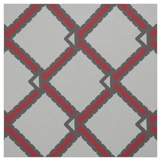 Moderne Art Deco Schwarz, Grau und Rot Stoffe (Muster)