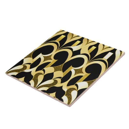Moderne Art Deco Schwarze Sammlung Fliese (Seite)