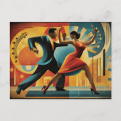 Moderne Art Deco Tangotänzer Postkarte (Vorderseite)