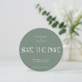 Moderne Art-Deco-Typografie Save The Date (Stehend Vorderseite)