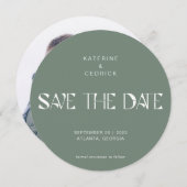 Moderne Art-Deco-Typografie Save The Date (Vorne/Hinten)