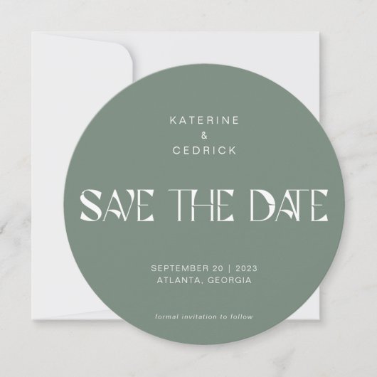 Moderne Art-Deco-Typografie Save The Date (Vorderseite)
